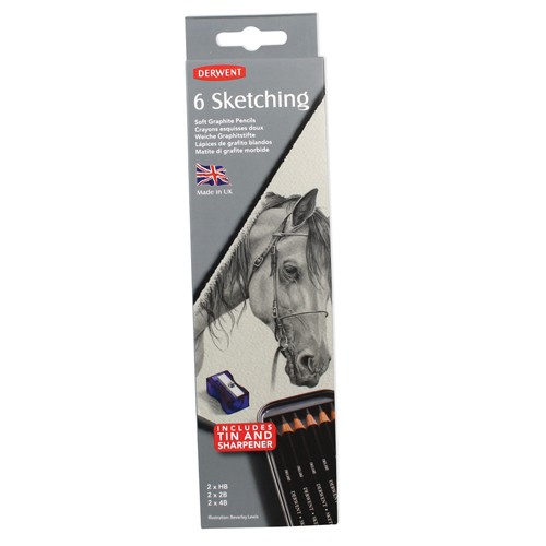 Derwent Drawing Tins 6 Sketching Pencils Set