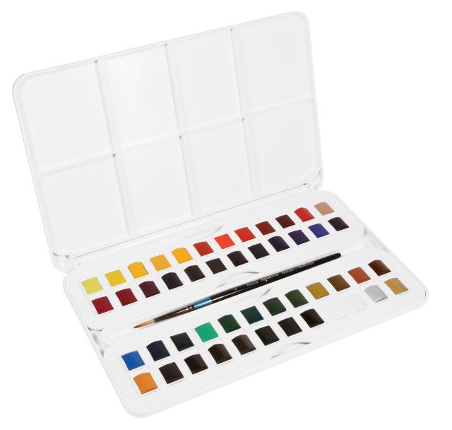 Daler Rowney Aquafine 48 Half Pan Studio Set Daler Rowney Aquafine 48 Half Pan Studio Set