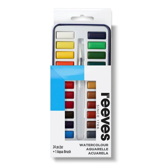 Reeves Watercolour Tin 24 Pan set