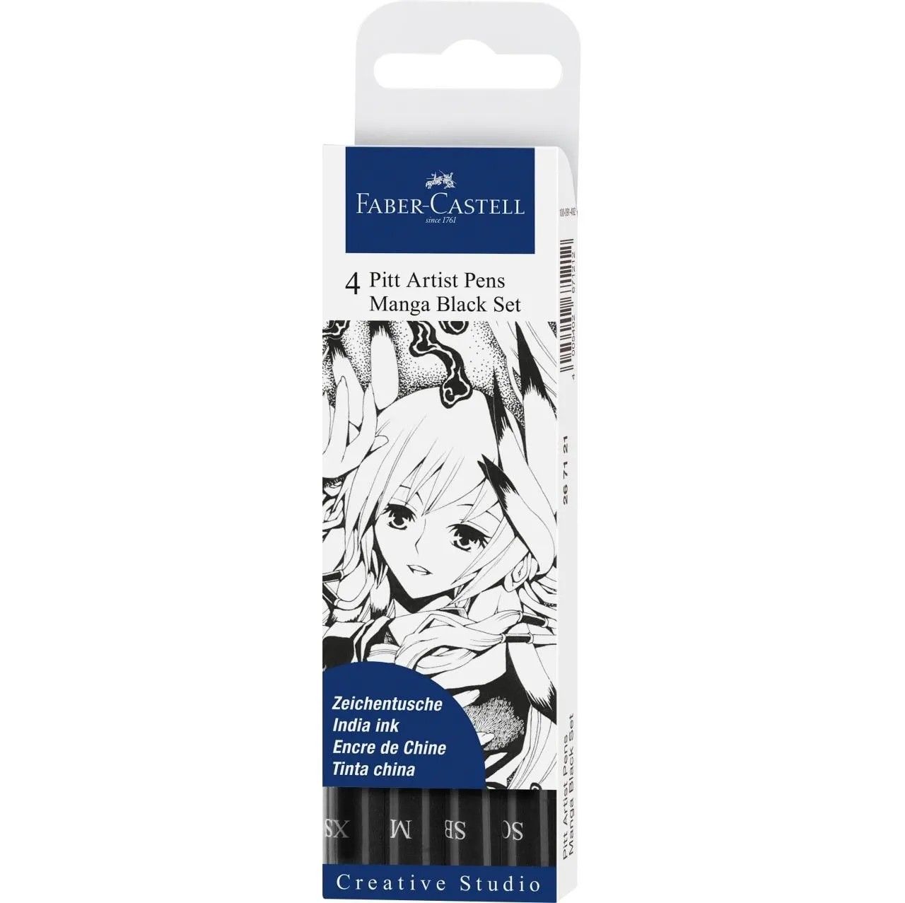 Faber Castell Pitt Artists Pens Manga Black Set of 4
