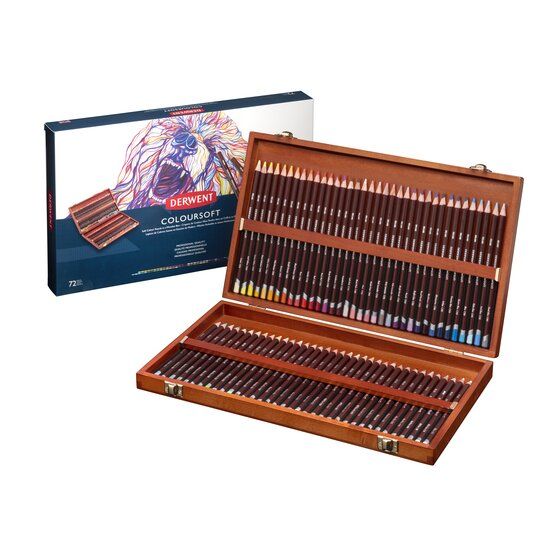 Derwent Coloursoft Pencils Wooden Box of 72