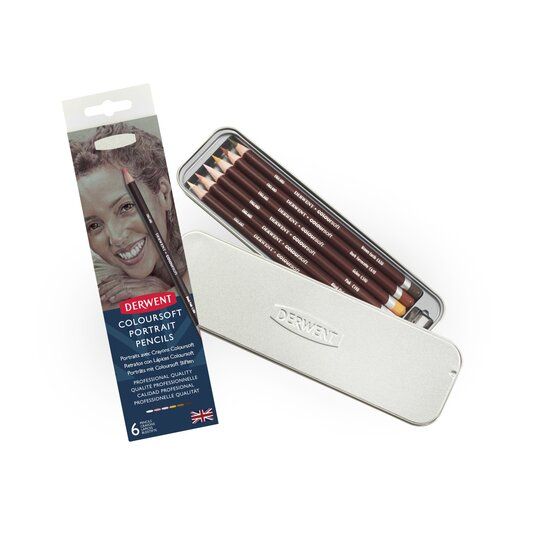 Derwent Coloursoft Skintone Pencils Tin Set of 6