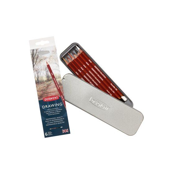 Derwent Drawing Pencils Tin Set of 6