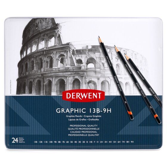 Derwent Graphic Pencils Tin Set of 24