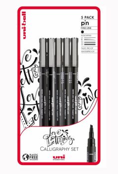 Uni Pin Calligraphy set of 5