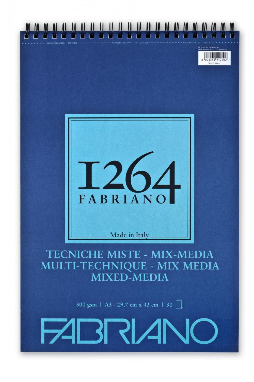 Fabriano 1264 Spiral Bound Mixed Media Pad A3 300gsm