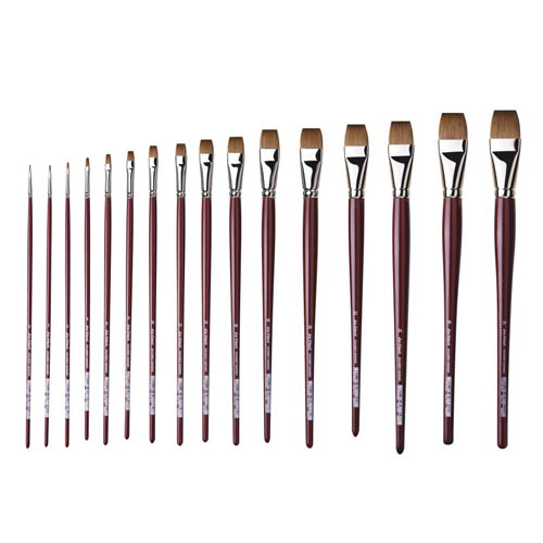 Da Vinci Series 1810 Flat Red Kolinsky Sable Brushes: Da Vinci Series 1810 Flat Red Kolinsky Sable Brushes: