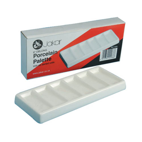 Porcelain Oblong Palette 6 slanted well Porcelain Oblong Palette 6 slanted well