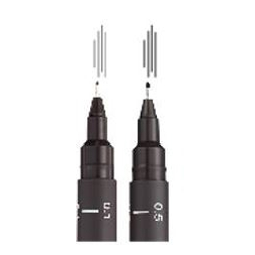 Uni Pin Fine Line Pen Dark Grey: 0.1