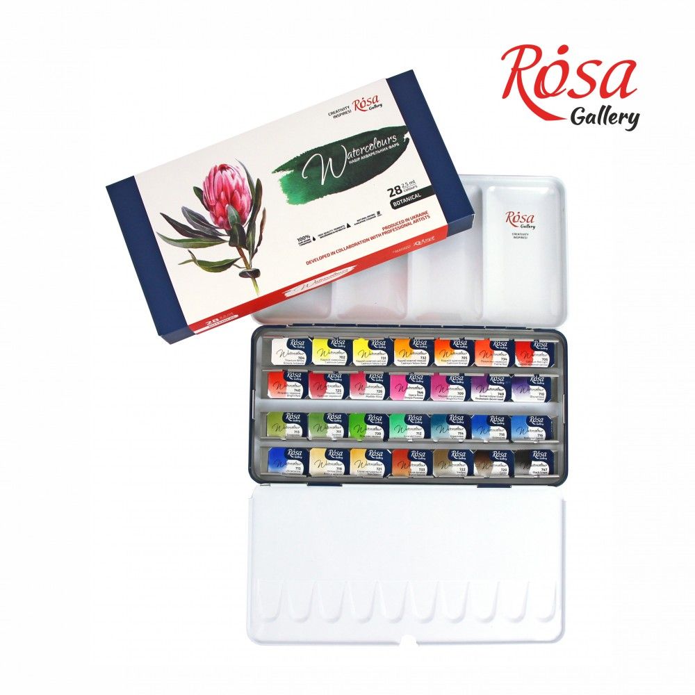 Watercolour Paints Botanical 28 Asst. Colours Full Pans Indigo Metal Case Watercolour Paints Botanical 28 Asst. Colours Full Pans Indigo Metal Case